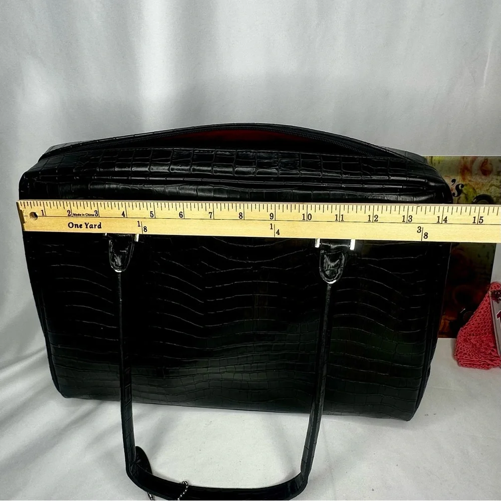 Mobile Edge Black Croc Embossed Tote Laptop Bag